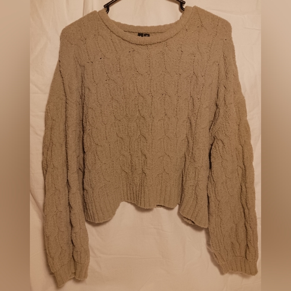Moon & Madison Olive Green Cropped Women's Sweater Medium